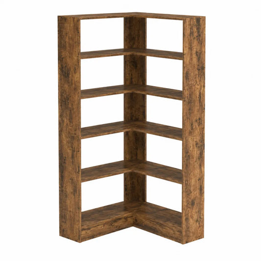 Étagère d'angle bois marron 160 cm